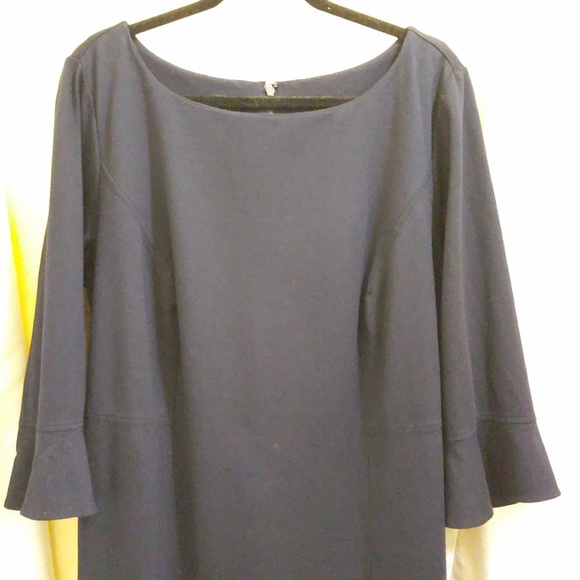 Talbots Midi Sheath Dress Navy - Size 18W - Picture 2 of 6